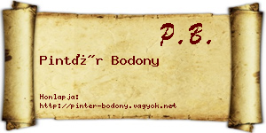 Pintér Bodony névjegykártya