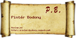 Pintér Bodony névjegykártya